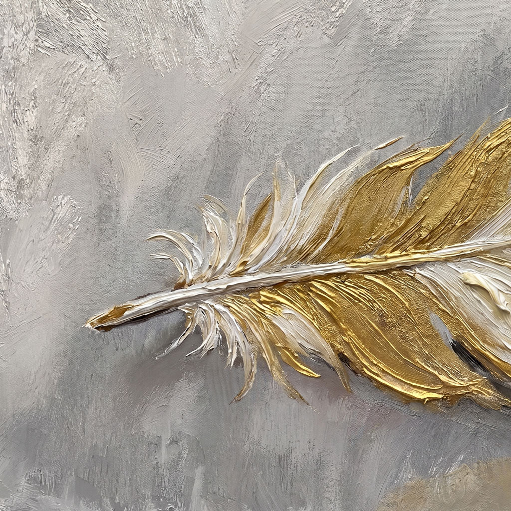 Golden Feather - Canvas Wall Art
