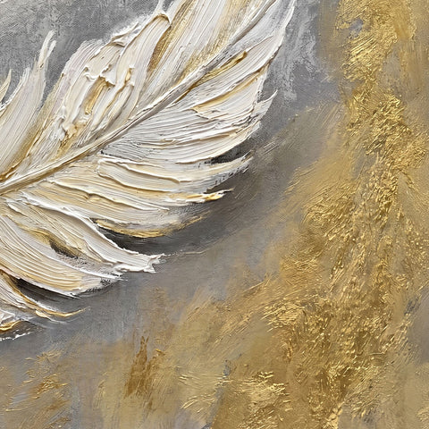 Golden Feather - Canvas Wall Art
