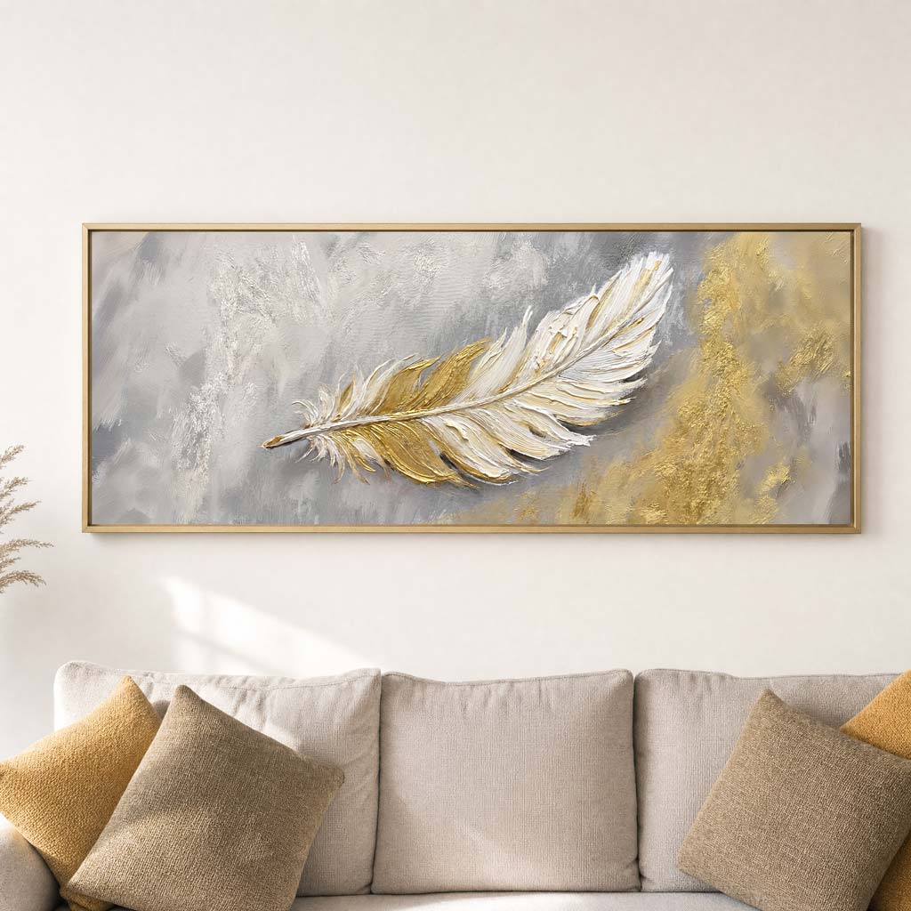 Golden Feather - Canvas Wall Art