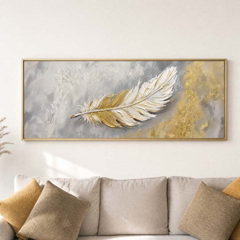Golden Feather - Canvas Wall Art