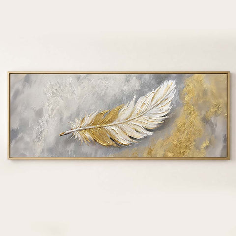 Golden Feather - Canvas Wall Art